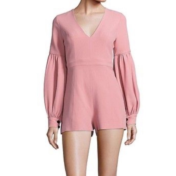 Alexis Ash Pink Benn Romper Statement Sleeves💕